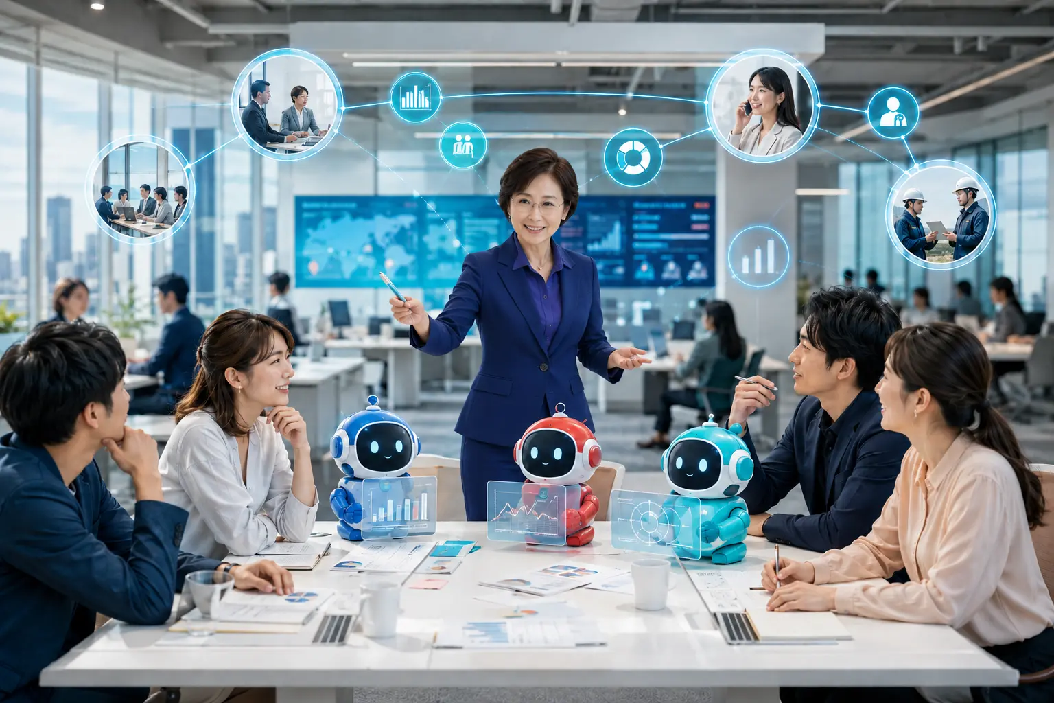 劉桂栄が3名のAI社員と人のチームを指揮するAX組織